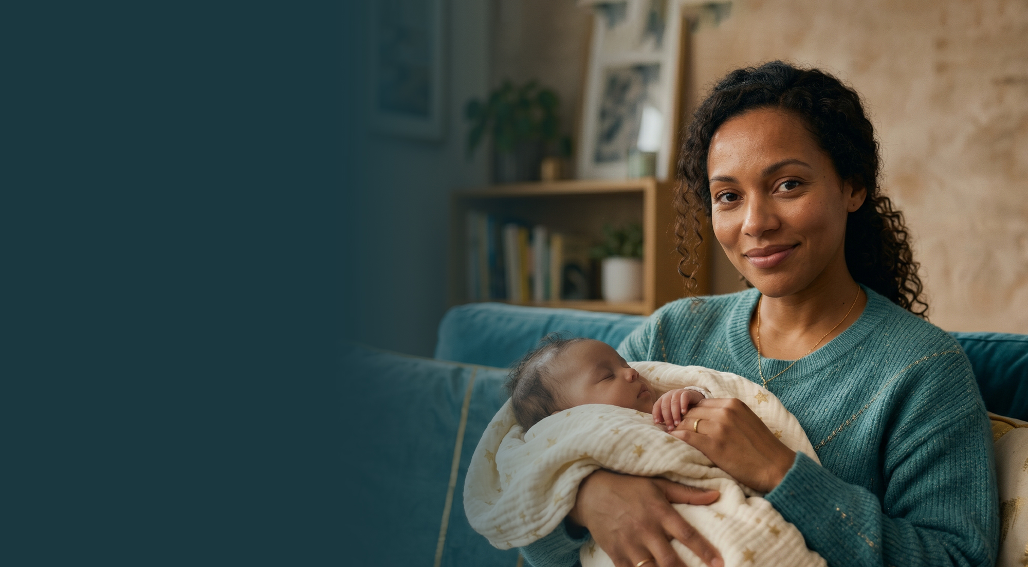Mother comforting child